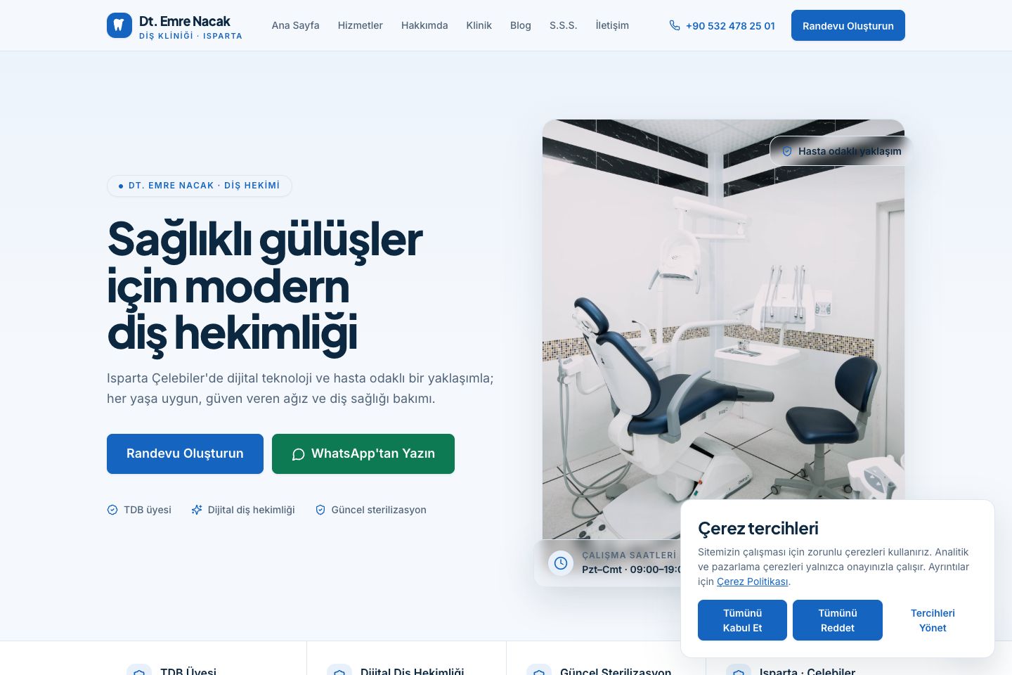 Sedef web tasarımının gerçek ana sayfa önizlemesi