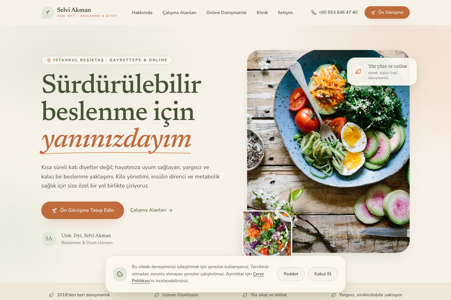 Reyhan web tasarımının gerçek ana sayfa önizlemesi
